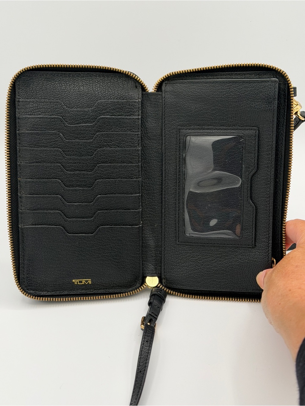 Tumi Larkin Stockton Phone Wallet Leather Bag - Picture 3 of 10